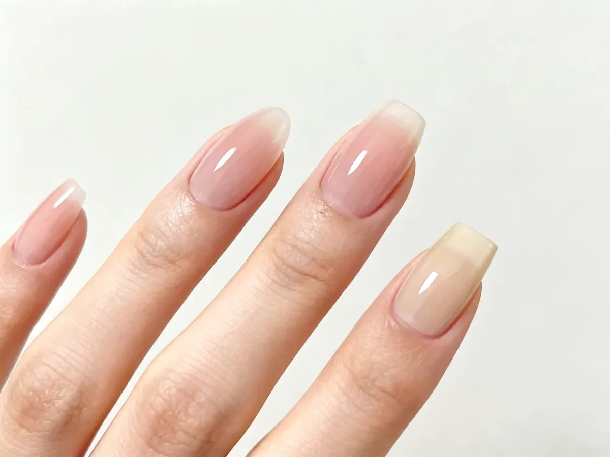 Smukłe palce z manicure w kształcie migdała, owalu i squovala